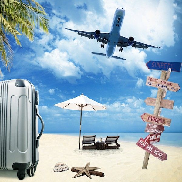 Beach travel tourism concept