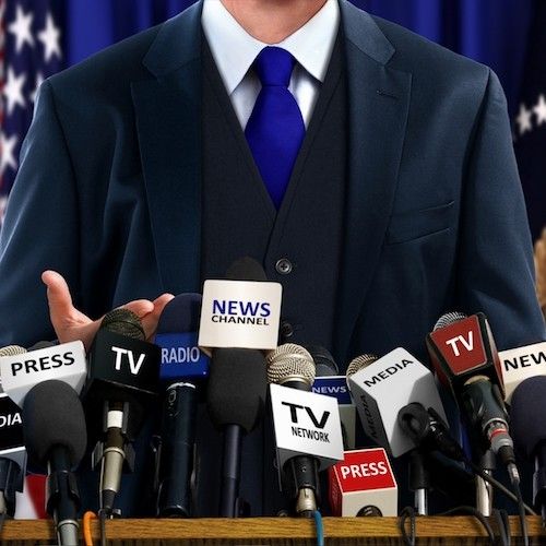 Politician at Press Conference