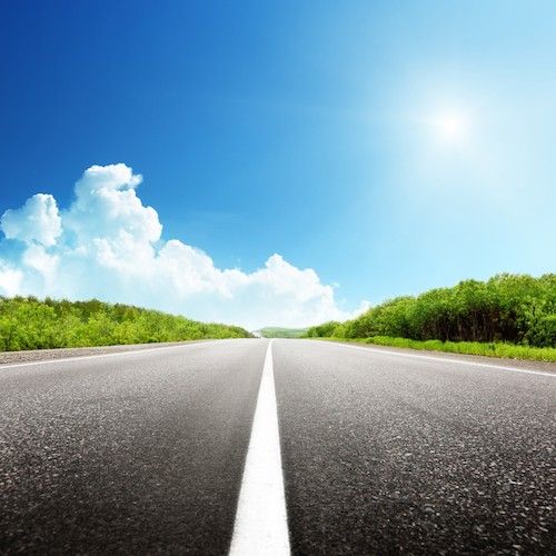 Summer day and road