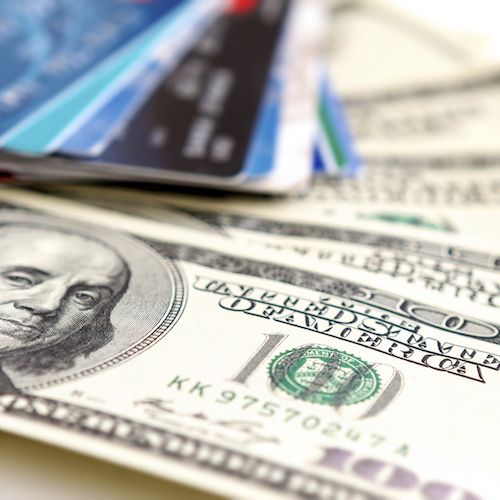 Money and cards, banking concept